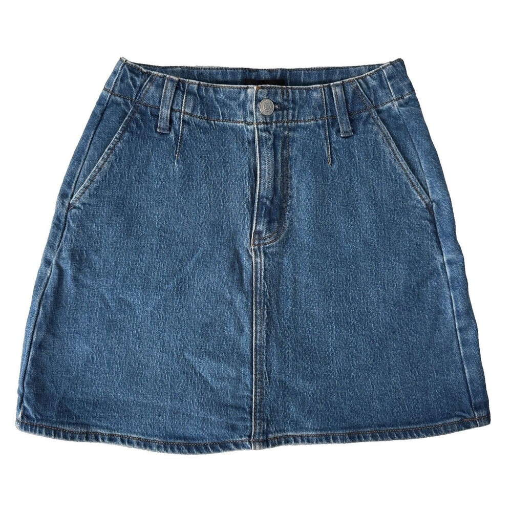 Quince Women’s Atlantic blue Stretch Denim Mini Skirt 25 organic cotton blend